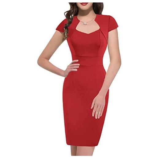 GRACE KARIN abito da donna vintage a matita manica corta aderente anni '50 39 colori xs ~ xxxl 7597
