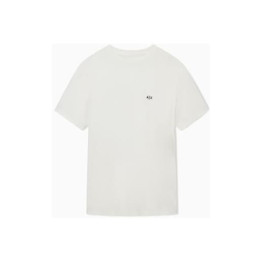 Armani Exchange a|x tiny ax logo 100% cotton jersey comfortable t-shirt off white, m