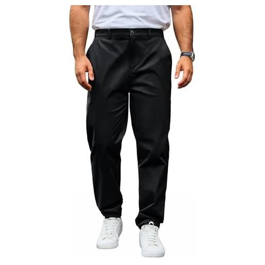 Runcati uomo pantaloni chino regular fit, nero, xl