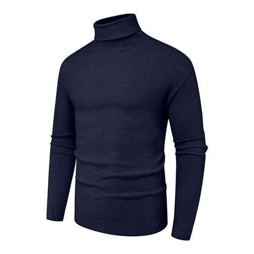 Hisir camicia da uomo casual pullover top t-shirt semplice e semplice mostra il tuo spirito eroico, 5804 blu marino, xl