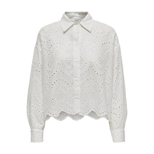 Only camicia femminile con collo a camicia a maniche lunghe con bottone, ballerino di nuvola, xl