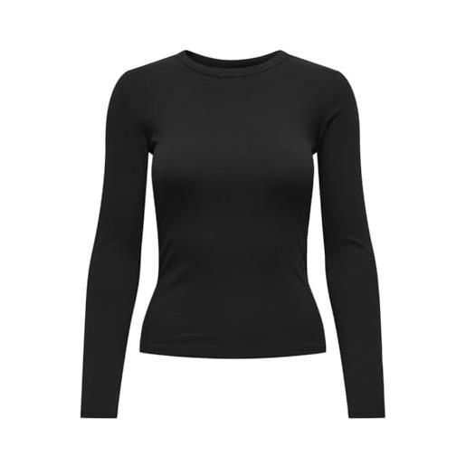 ONLY onleasy l/s top jrs maglia di tuta, nero, l donna