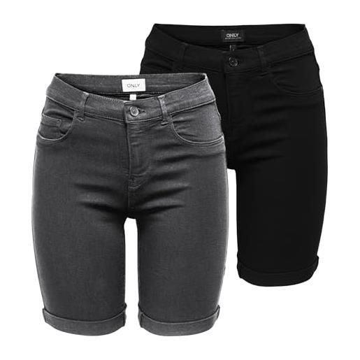ONLY denim shorts onlrain mid waist bodycon fit denim shorts
