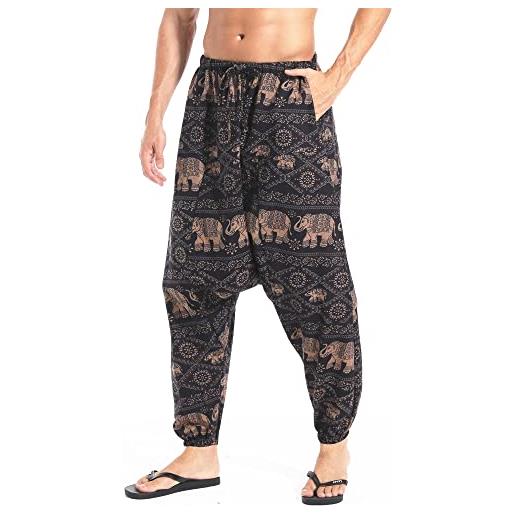 AITFINEISM pantaloni da uomo harem comodi pantaloni elastici in vita pantaloni casual hippies pantaloni (xl, stile 6)