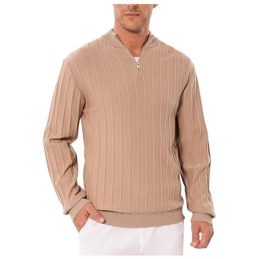 iClosam maglione da uomo invernale maglione pullover uomo in tinta unita con giacca casual in maglia a maniche lunghe