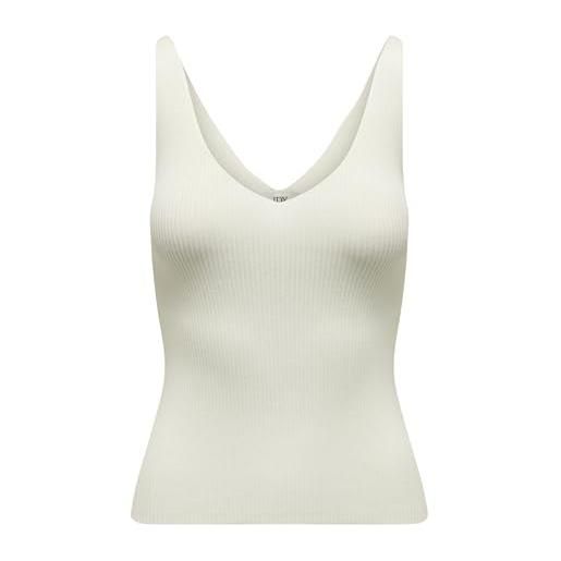 JDY jdynanna s/l top knt noos, t-shirt donna, bianco (cloud dancer/), l