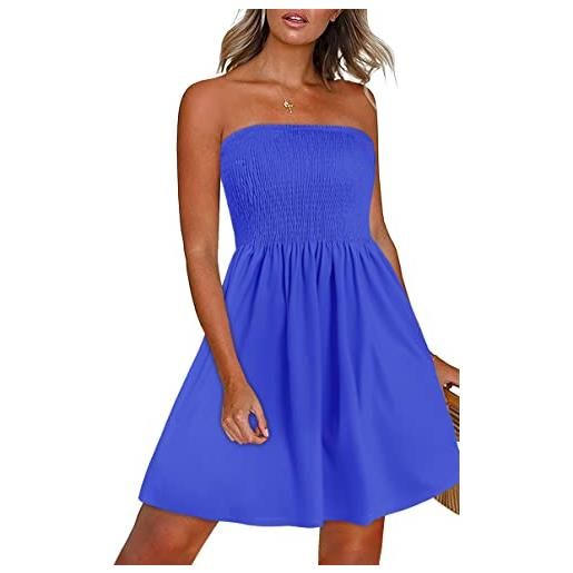 florynova abiti estivi per le donne senza spalline abito a fascia senza maniche prendisole, blu reale, m