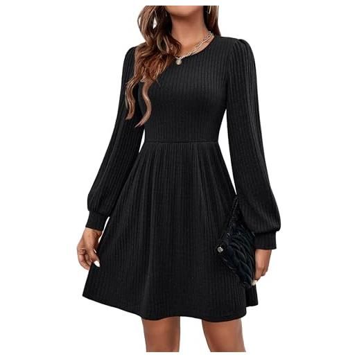 Hotouch abiti da donna uk casual maglione abito a maniche lunghe autunno inverno abiti da donna tunica abito con tasche