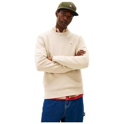 Tommy Jeans uomo pullover sweater slim fit, beige (gulf sand), xs