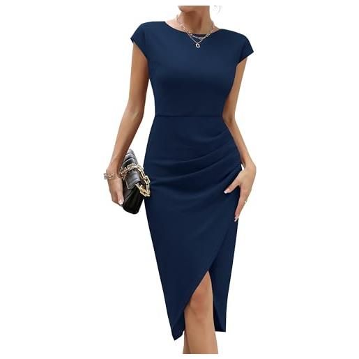 Missufe abito da cocktail da donna, abito da festa, abito midi elegante, aderente