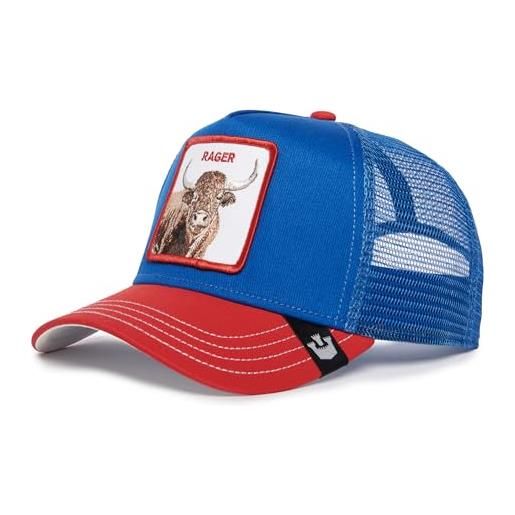 Goorin Bros. buffalo fan the rager bison bisonte blu rosso berretto da camionista regolabile