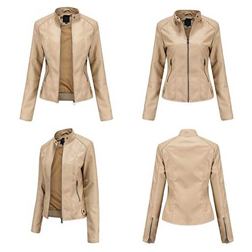 HAOLEI giacca in pelle donna nera trapuntata giubbino biker giubbotto moto vera pelle bomber donna giacca pelle moto donna giubbino ecopelle donna giacca donna autunno giacca donna invernale offerta