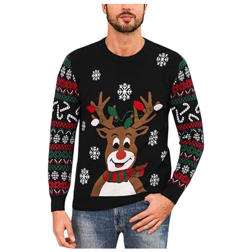 Marvmys maglione natalizio uomo divertente maniche lunghe pullover