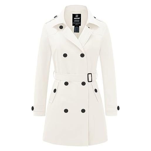 Wantdo giubbotto donna lungo trench primaverile con cintura giallo chiaro m