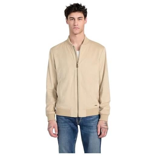 GUESS bomber da uomo in pelle scamosciata, prosecco, m