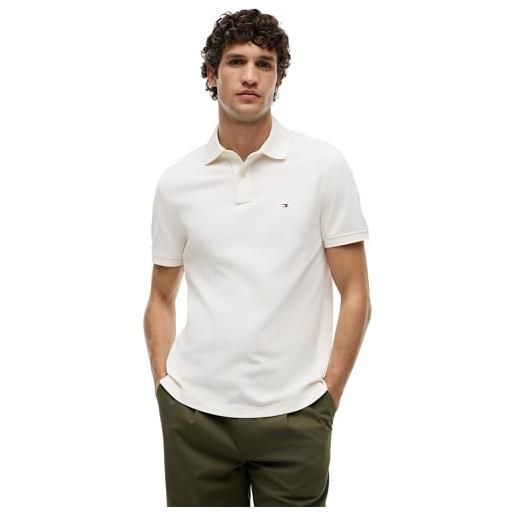 Tommy Hilfiger uomo maglietta polo maniche corte regular fit con chiusura con bottoni, avorio (ivory petal), xl