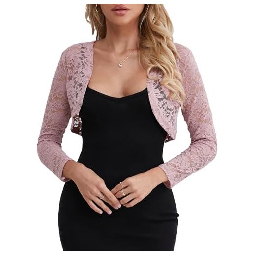 fuinloth bolero donna elegante pizzo matrimonio corto cerimonia serale | raffinato e chic, morbido e leggero, valorizzante, versatile, in molti colori, taglie varie