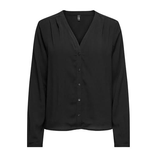 ONLY onlnova life vis l/s malou top solid, nero, s