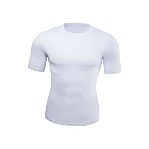 UxicRuya maglietta muscoli uomo con effetto realistico camicia muscolare finta maglietta uomo simulazione corpo indumento imbottito invisibile materiale nylon, l