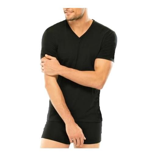 Liabel 3 t shirt corpo uomo mezza manica scollo a v 100% cotone art. 03828/53 (it, testo, xxl, regular, regular, 3 pezzi nero)