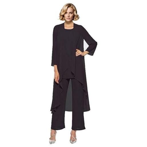 Leader of the Beauty madre della sposa pantaloni completi 3 pezzi chiffon lungo outfit set per matrimonio madre pantaloni suit con gilet