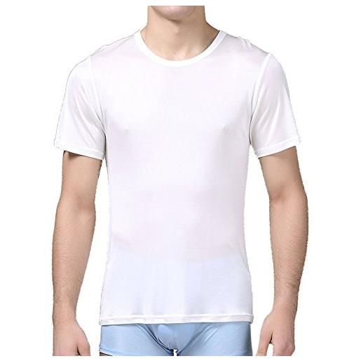 Paradise Silk paradise seta pura maglia mens girocollo maniche corte solido us s m l