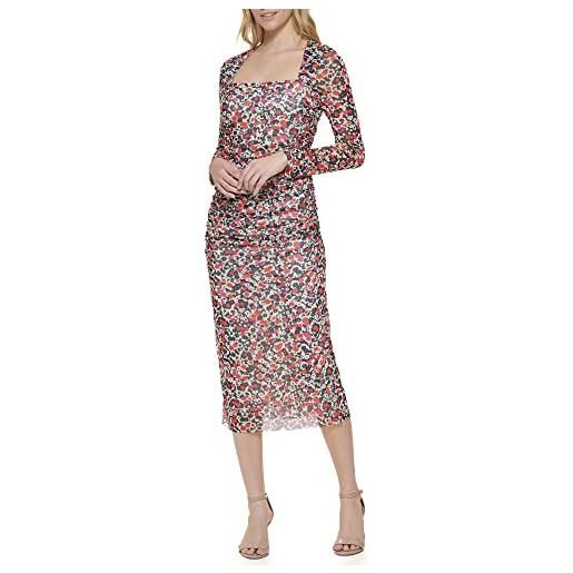 Tommy Hilfiger abito da donna a maniche lunghe con scollo a barchetta, pergamena multi, 38
