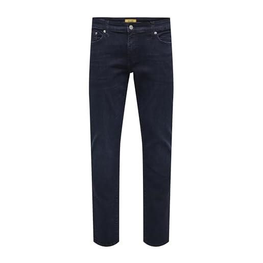 Only & sons onsloom slim one bb coat 9012 azg dnm vd, blue black denim, 32w x 32l