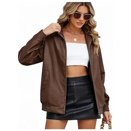 RITOSTA giacca pelle donna corta giacca ecopelle leggera giubbotto similpelle moto giubbotti mezza stagione primavera estate autunno giubbino pelle casual ed elegante