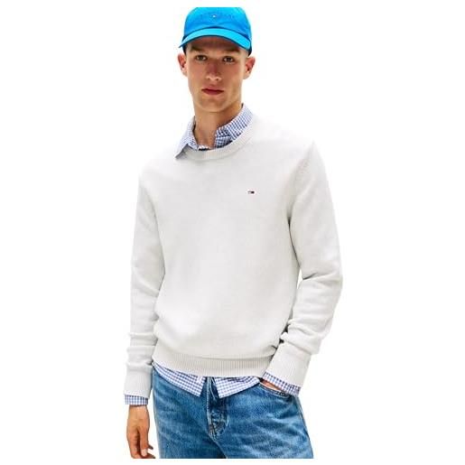 Tommy Jeans uomo pullover sweater slim fit, grigio (lt grey htr), xxl