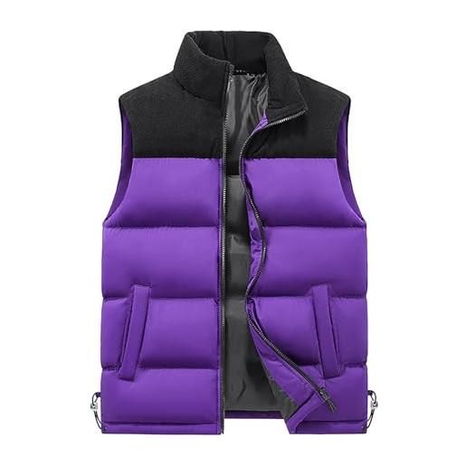 Generico gilet uomo piumino smanicato trapuntato - giubbotto imbottito invernale e cappotto caldo puffer a taglie forti oversize, elegante e casual, leggero senza maniche con cerniera