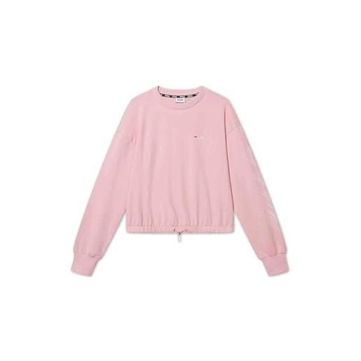 Fila women altin cropped crew sweat maglia di tuta, coral blush, m donna