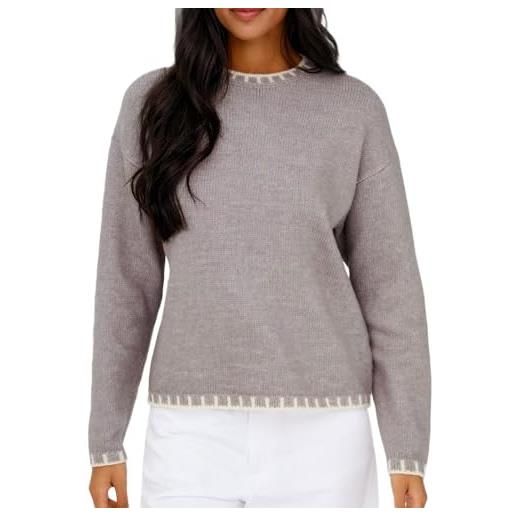 JDY maglione grigio chiaro/beige donna silja, grigio, xs