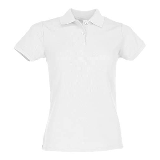 Fruit of the Loom, polo da donna a maniche corte, 65% poliestere/35% cotone white xxl