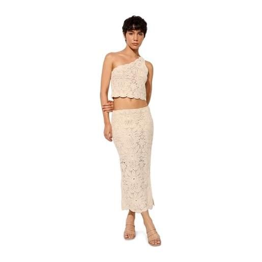 ONLY short top wvn onlalberte one shoulder-maglietta a maniche corte, rosa sheer, s donna
