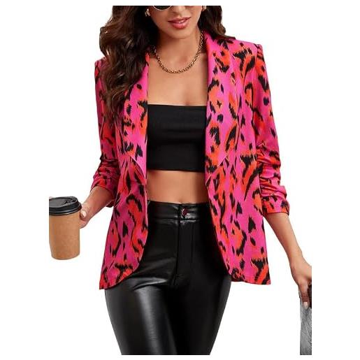 oneforus donne multicolor 3d stampato blazers giacche casual manica lunga cardigan lavoro suit blazer street wear