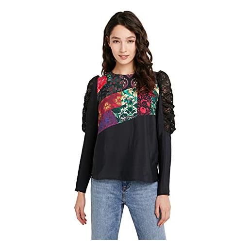 Desigual camicetta da donna, schwarz, xs