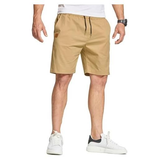 JustSun pantaloncini uomo casual estivi sportivi cachi s
