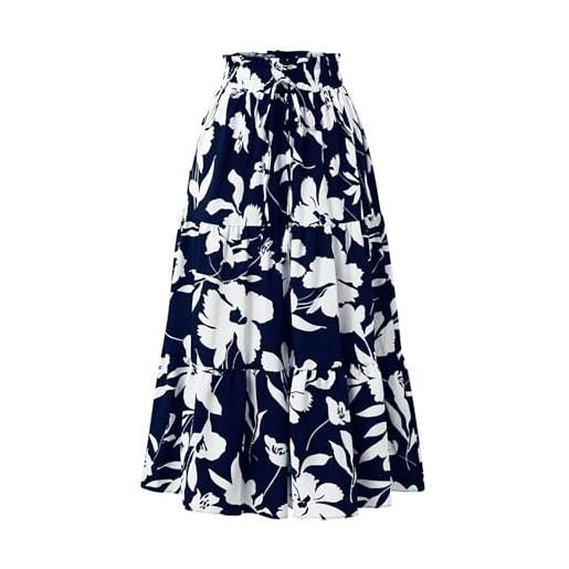 Generico gonna lunga donna estiva elastico in vita stampa floreale linea a abbigliamento donna gonna slim fit elegante leggeri affascinante gonne spiaggia festa casual