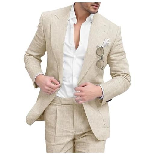 Generic completo da uomo leggero a due pezzi, estivo, slim fit, composto da blazer e pantaloni, ideale per occasioni di lavoro e cerimonie. 