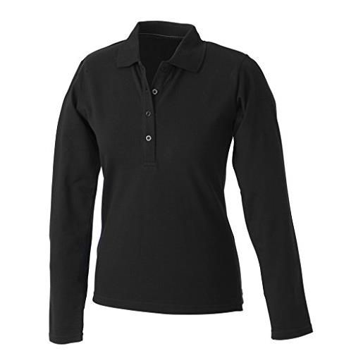 James & nicholson donna polo manica lunga, confortevole (xl, black)