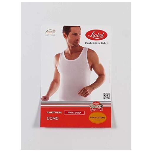 Liabel art. 5321 canotta vogatore lana /cotone sulla pelle uomo liabel (tg. 7/xxl, bianco lana)