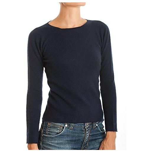 DALLE PIANE CASHMERE maglione girocollo donna 100% cashmere | vestibilità slim, filato ritorto a due capi, non pizzica, si porta a pelle, lavorato a prato, taglie dalla s alla 3xl