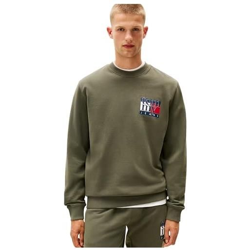 Tommy Jeans tjm reg rwb flag crew ext dm0dm22093 felpa pullover unisex - adulto (pacco da 1)