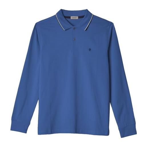 Coveri maglia a polo da uomo caldo cotone jersey manica lunga taglie forti 3xl 4x 5x 6x (it, testo, 5xl, regular, regular, denim)