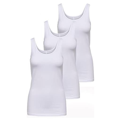 ONLY onllive love - canotta da donna noos, bianco (3 x bianco), xxl