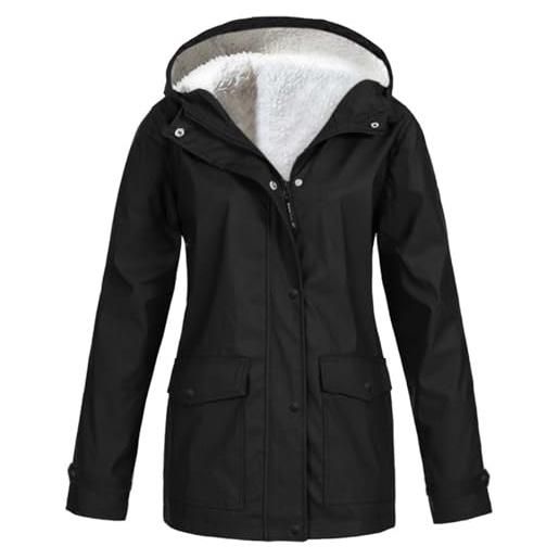 DUHGBNE impermeabile giacca donna giacca donna autunno impermeabili lunghi da con cappuccio leggera caldo maniche lunghe jacket parka impermeabile giacche da invernali