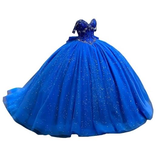 Fuomomo abiti da quinceanera con spalle scoperte e perline e fiocco abiti da 16 anni abiti da ballo lunghi e formali mt034