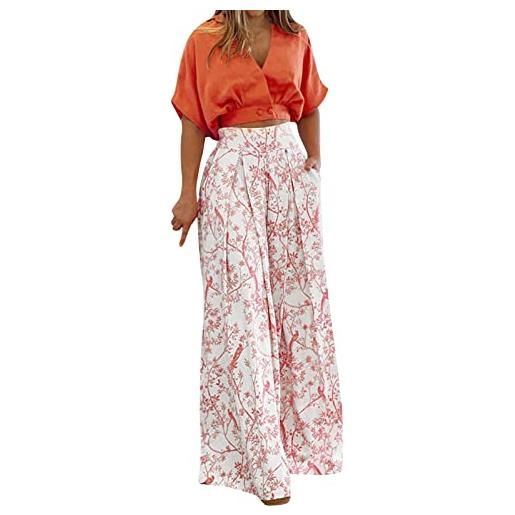 MJGkhiy donna elegante abito da sera in 2 pezzi moda canotta & pantaloni cerimonia elegante offerta vita alta a gamba larga suit leggera donna estiva