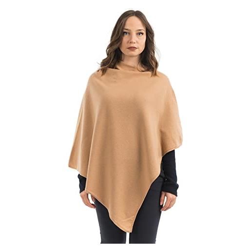 DALLE PIANE CASHMERE poncho donna misto cashmere lana - cammello